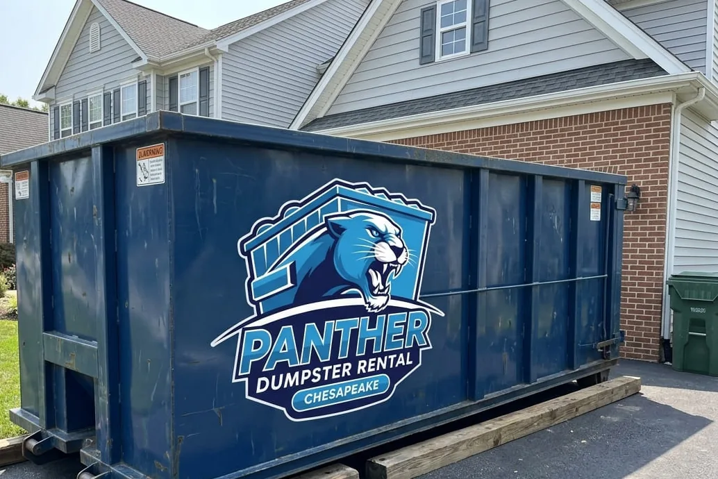 Virginia disposal rules and dumpster loading Loaded roll-off container in Chesapeake, VA